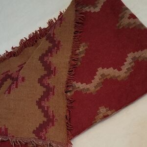 Wilfred Red and Brown Patterned Scarf
